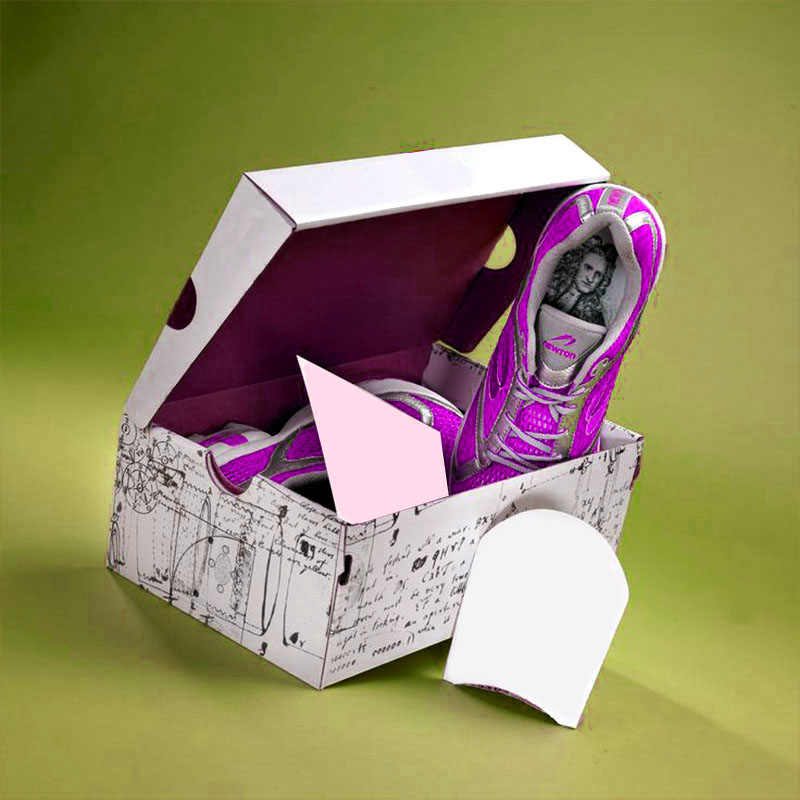 Shoe Box with Lid photographed at an angle to show the board thickness