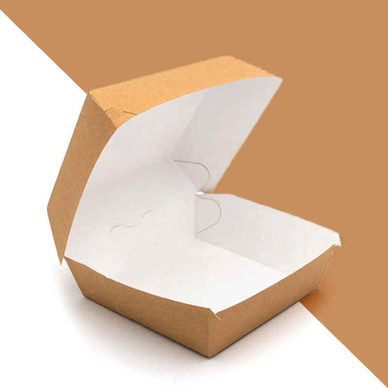Small Burger Boxes — custom burger boxes by Packmio Close detail of the print finish on small burger boxes