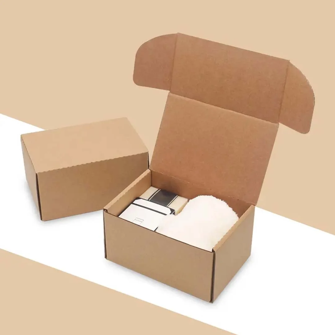 Small Cardboard Boxes opened to show the inside print and construction
