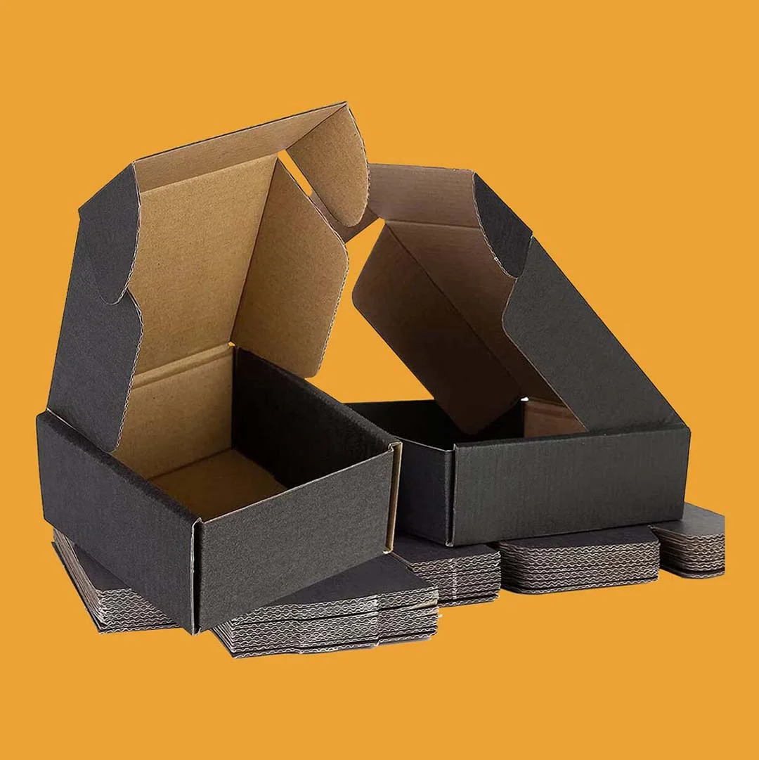 A stack of small cardboard boxes in a custom size