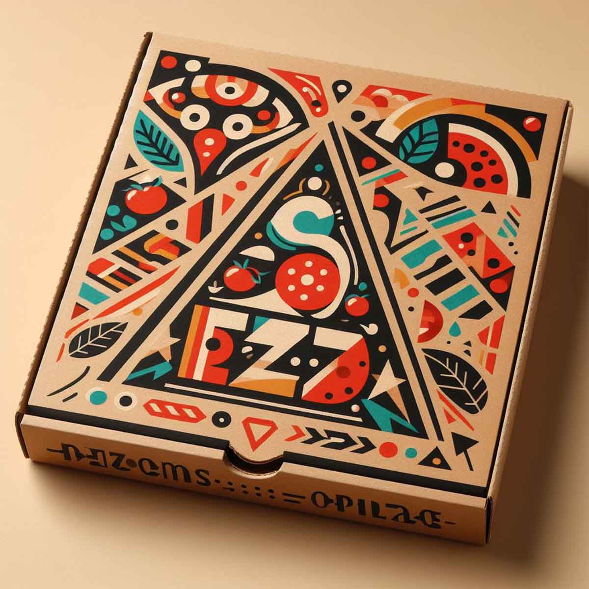 Small Pizza Boxes — custom pizza boxes by Packmio Small Pizza Boxes photographed at an angle to show the board thickness