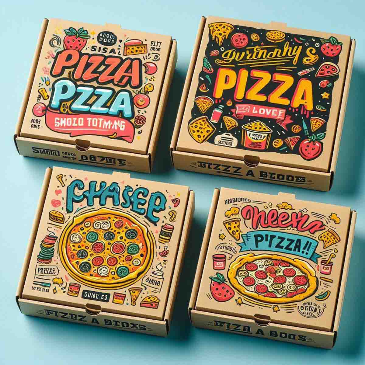 Small Pizza Boxes — custom pizza boxes by Packmio Close detail of the print finish on small pizza boxes