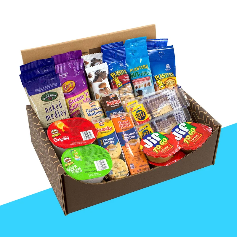 Snack Boxes — custom snack packaging by Packmio Close detail of the print finish on snack boxes