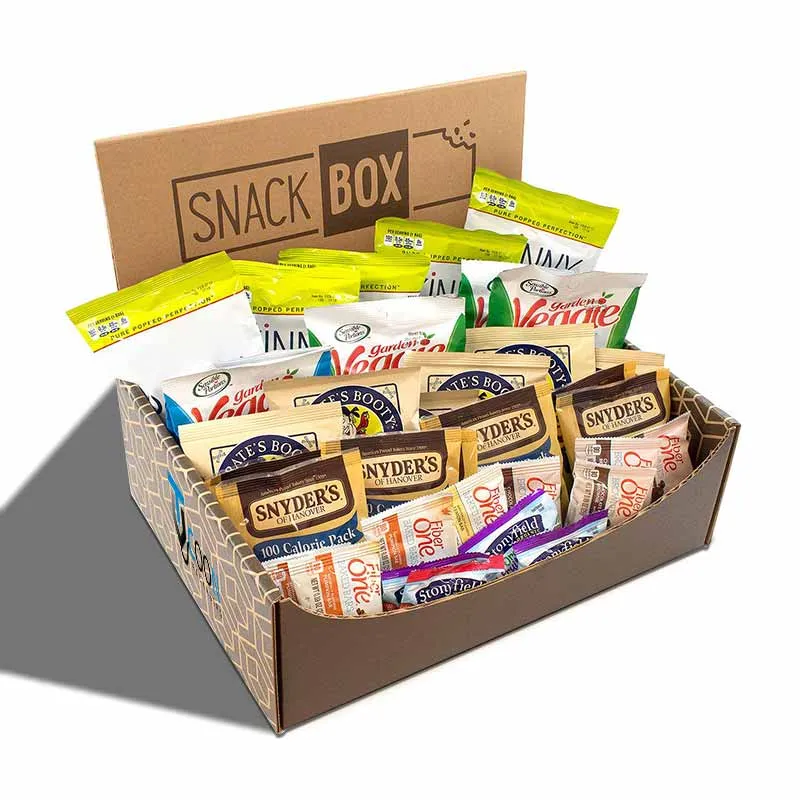 Snack Boxes — custom snack packaging by Packmio Snack Boxes in use, packed and ready to ship