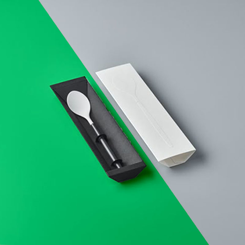 Spoon Boxes — custom kitchenware boxes by Packmio Close detail of the print finish on spoon boxes