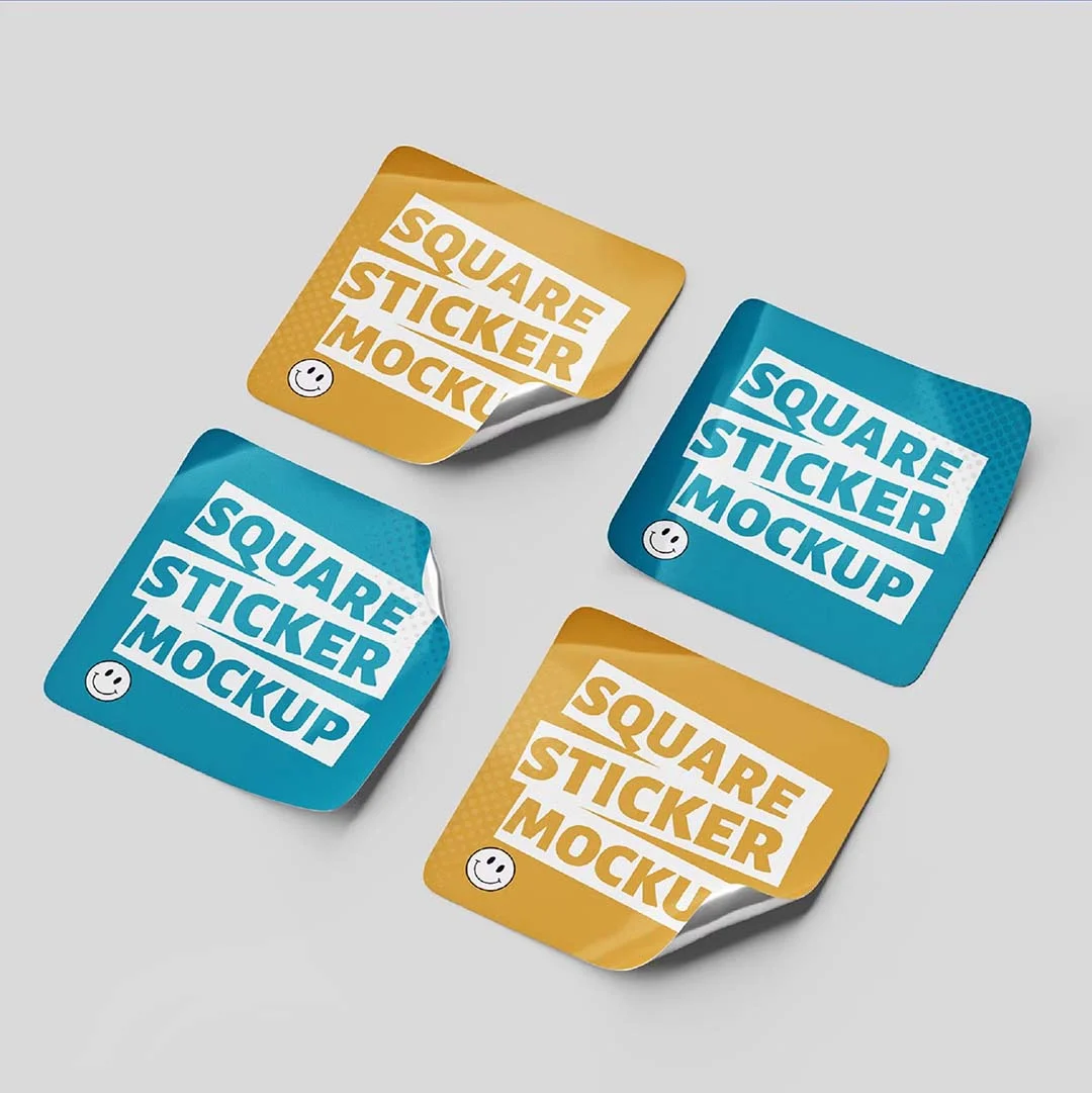 Square Stickers — custom stickers by Packmio Close detail of the print finish on square stickers