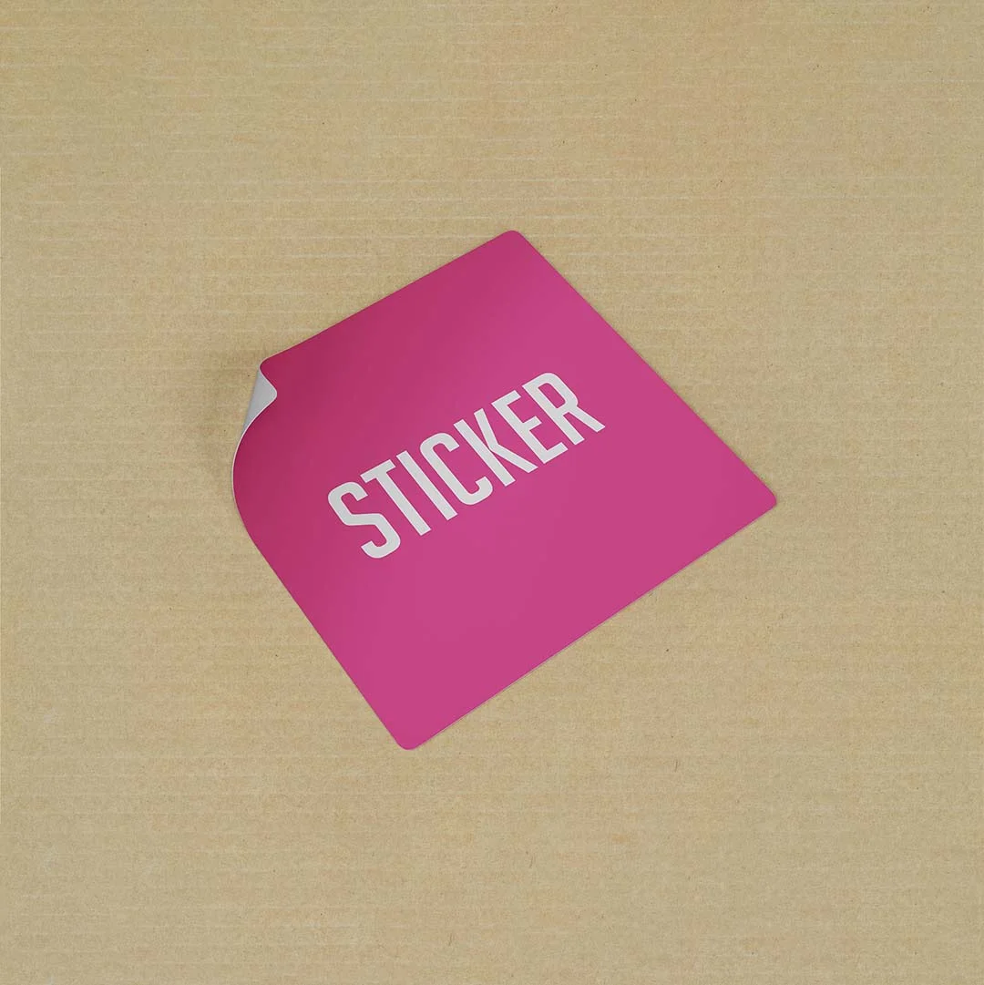 Square Stickers — custom stickers by Packmio Square Stickers in an alternative colorway