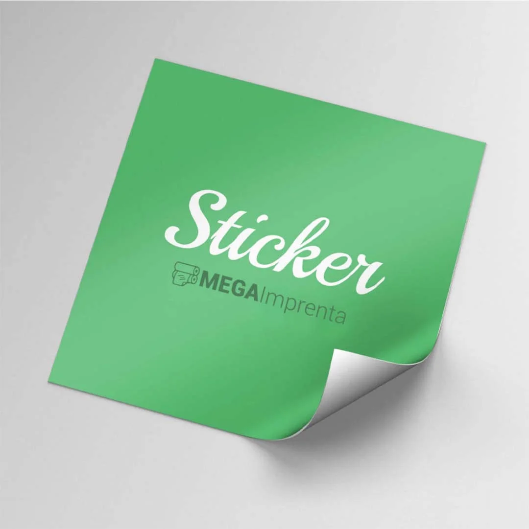 Square Stickers — custom stickers by Packmio Square Stickers beside the product it was made to hold
