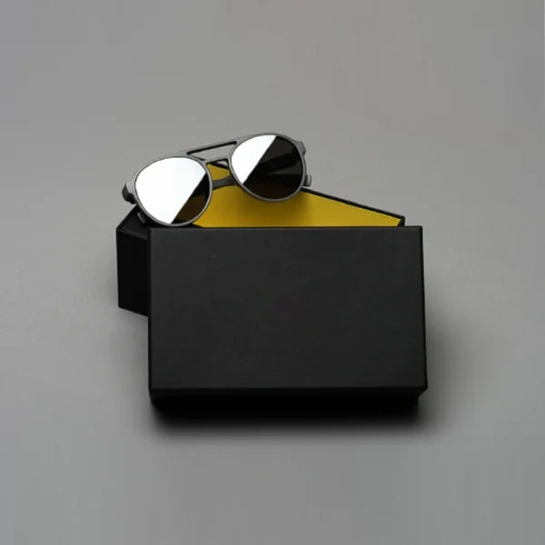 Sunglasses Boxes — custom eyewear boxes by Packmio Close detail of the print finish on sunglasses boxes