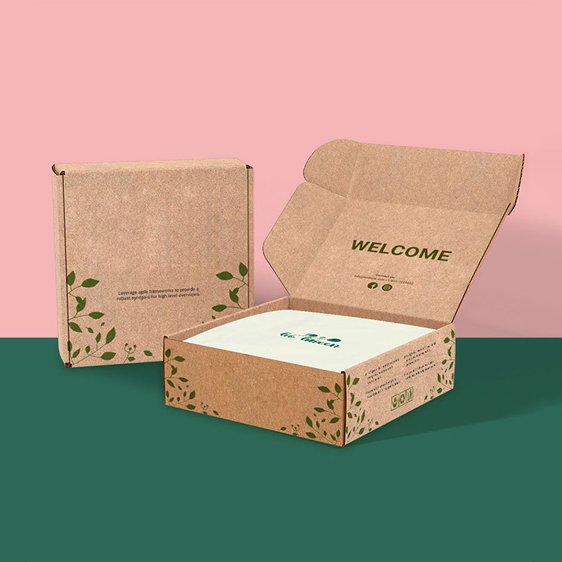 Sustainable Boxes opened to show the inside print and construction