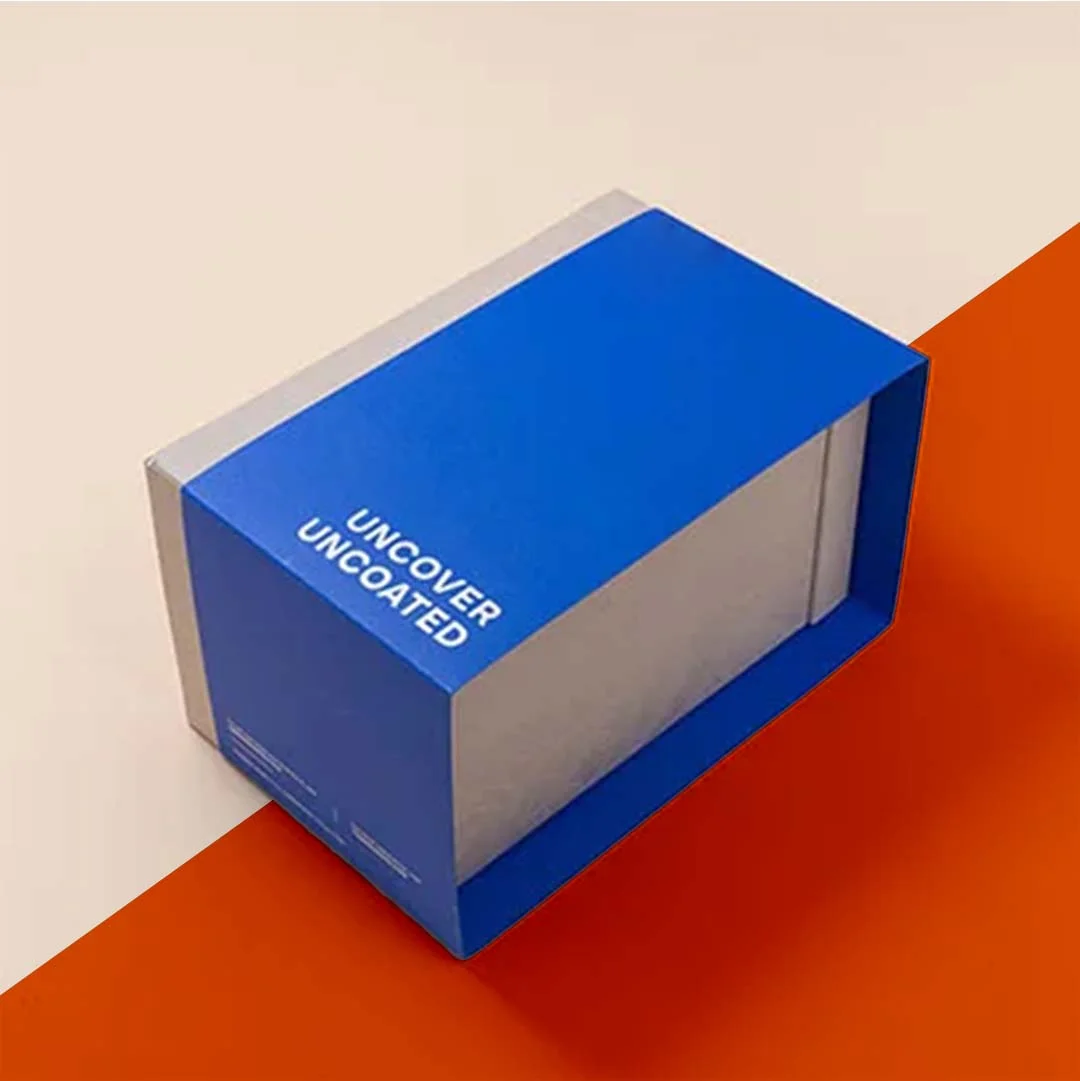 A stack of textured cardstock boxes in a custom size