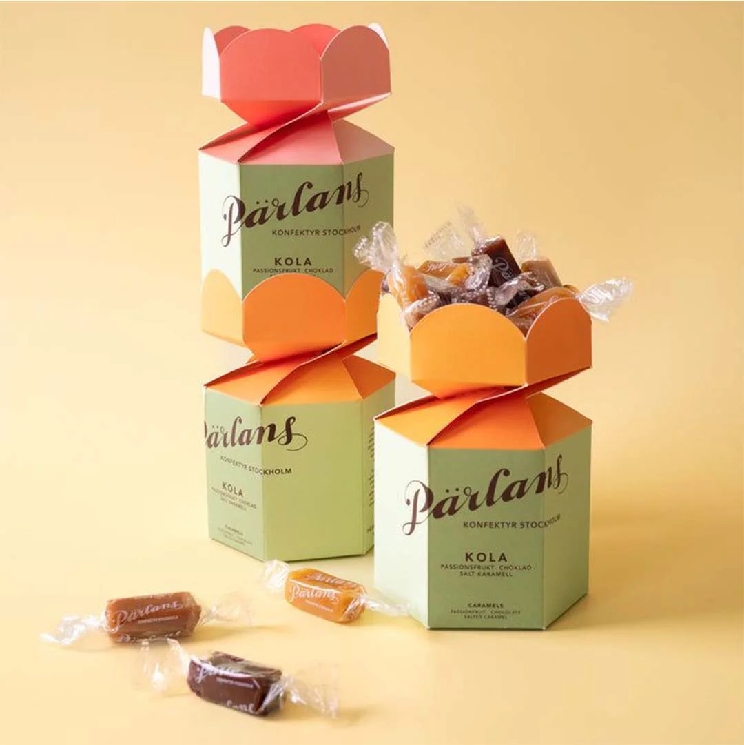 A stack of twist top boxes in a custom size