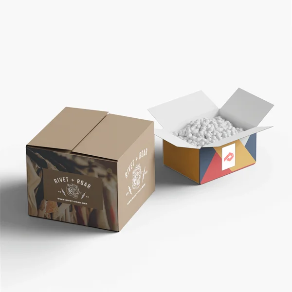 Vinyl Record Shipping Boxes beside the product it was made to hold