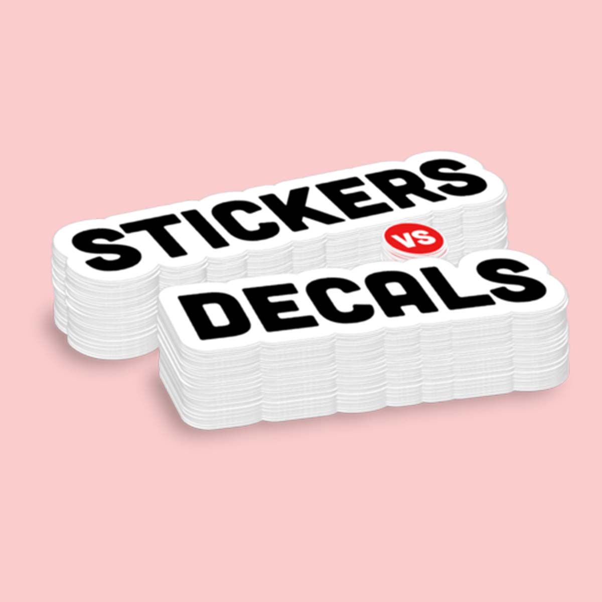 A stack of vinyl stickers in a custom size