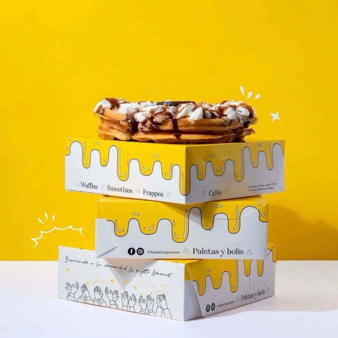 Waffle Boxes — custom bakery boxes by Packmio Waffle Boxes photographed at an angle to show the board thickness