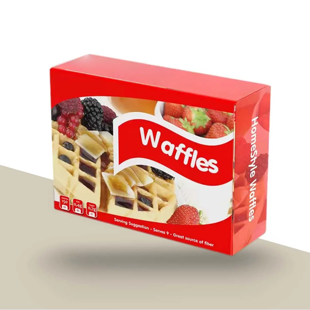 Waffle Boxes — custom bakery boxes by Packmio Close detail of the print finish on waffle boxes