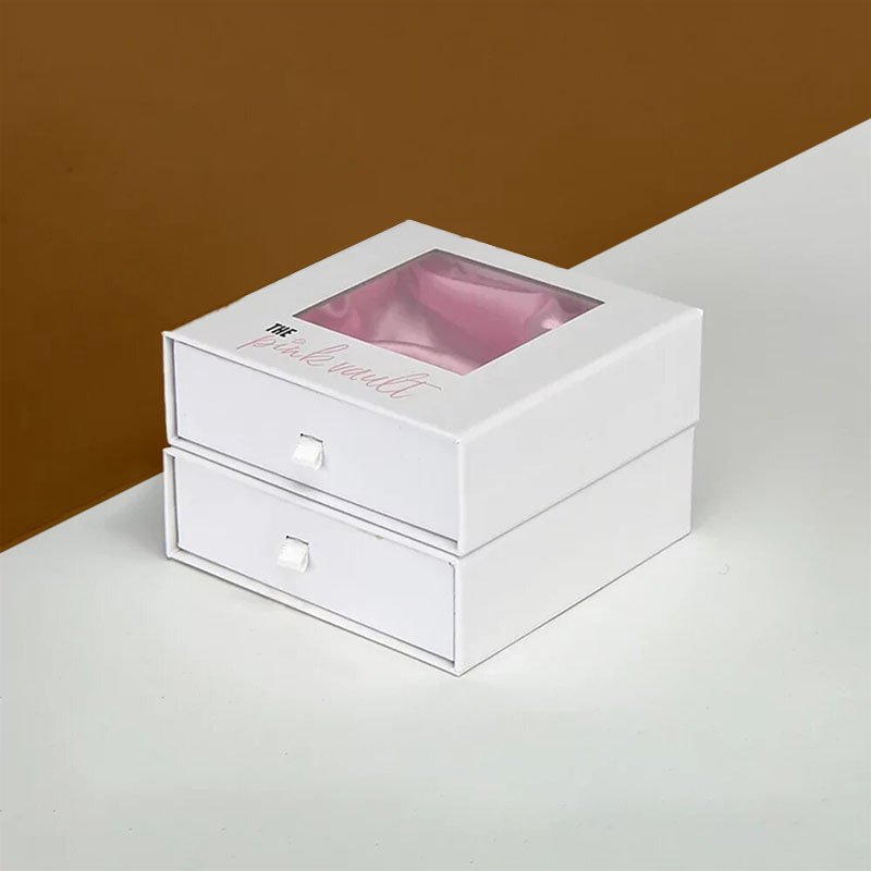 Window Rigid Boxes — custom rigid boxes by Packmio Window Rigid Boxes shown closed, printed to a customer's own artwork