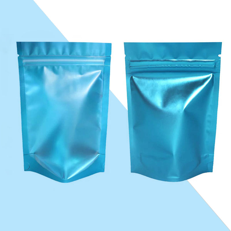 Zip Lock Bags opened to show the inside print and construction